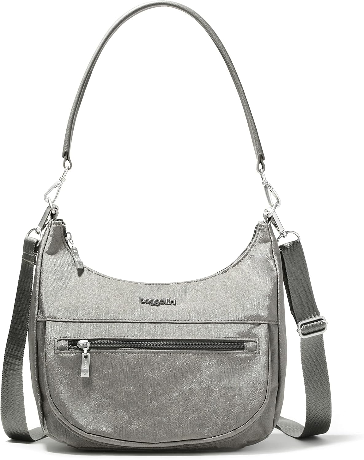 Baggallini Moderno bolsillo media luna de 11 x 10.5 pulgadas hombro...