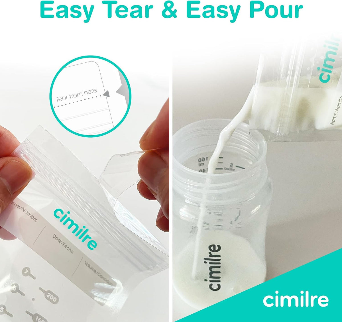Cimilre S6+ - Paquete de bolsas de almacenamiento de leche materna...