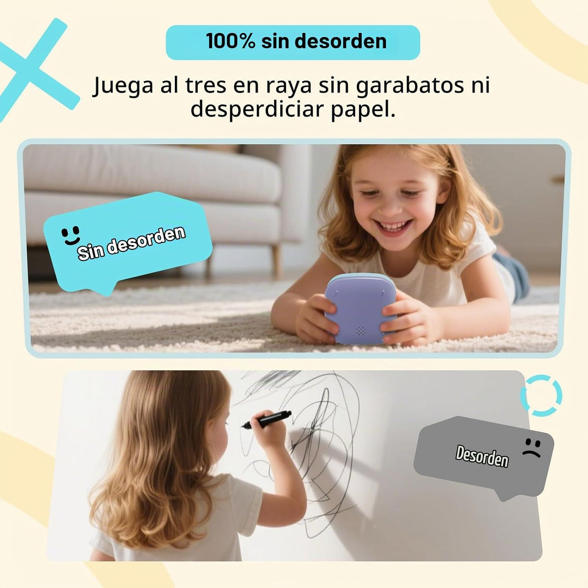 BearHonie Juego electrónico de Tic Tac Toe para viajes en coche, ju...