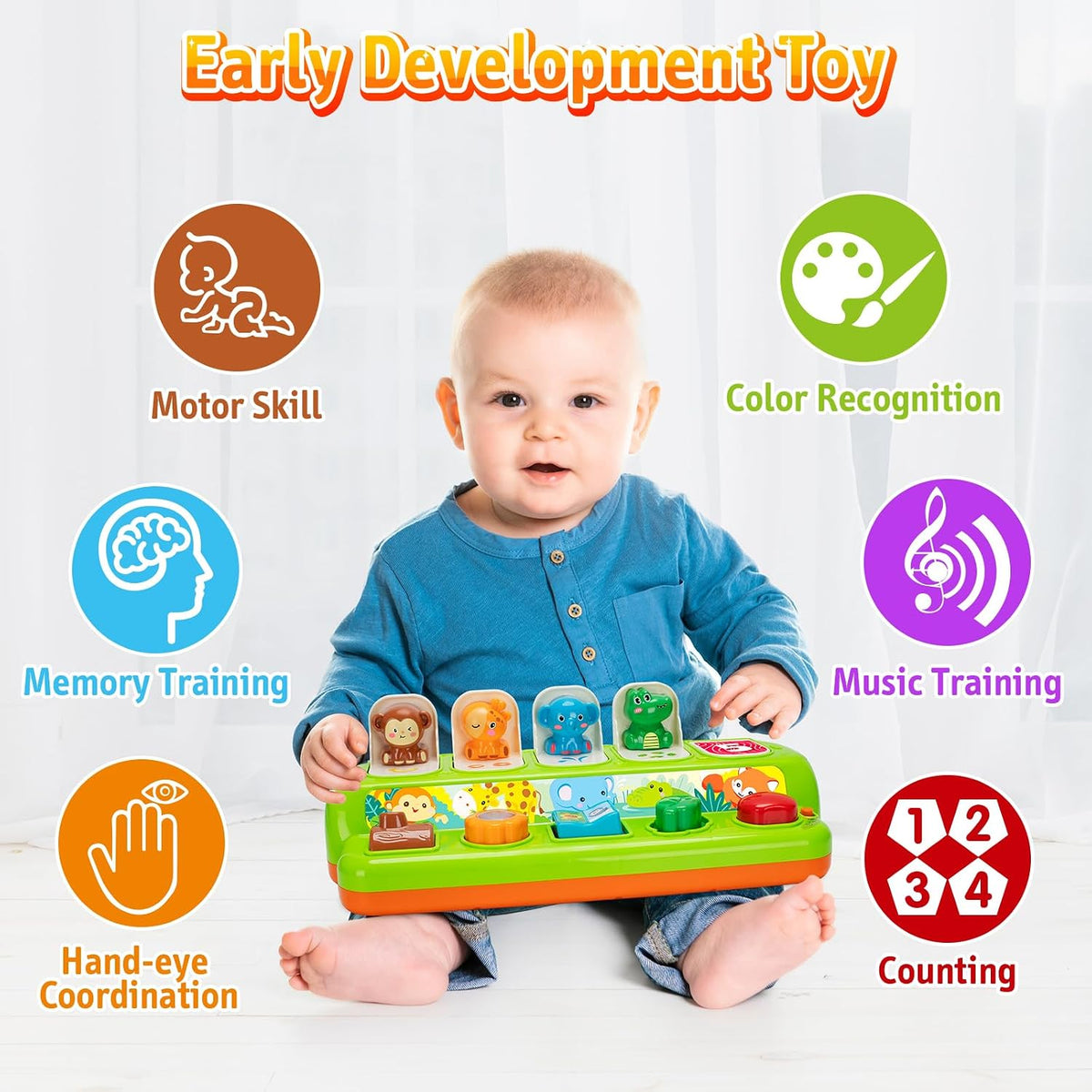 Duchong Juguetes emergentes para niños y niñas de 1 año, juguetes i...