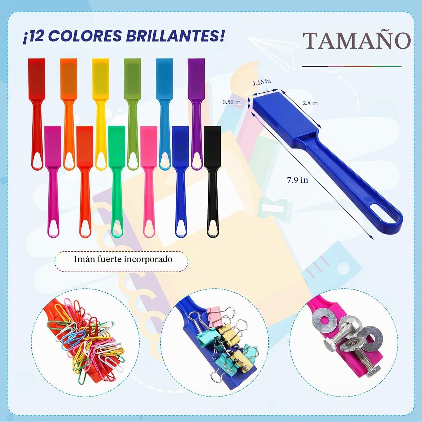 Sanwuta Varitas magnéticas de bingo de 12 colores, 350 fichas metál...