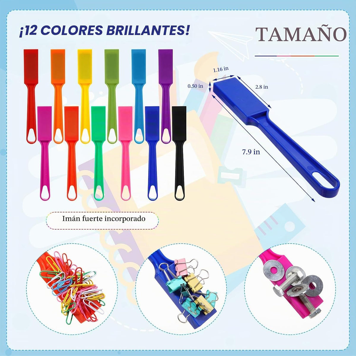 Sanwuta Paquete de 24 varitas magnéticas de bingo de colores, 700 f...
