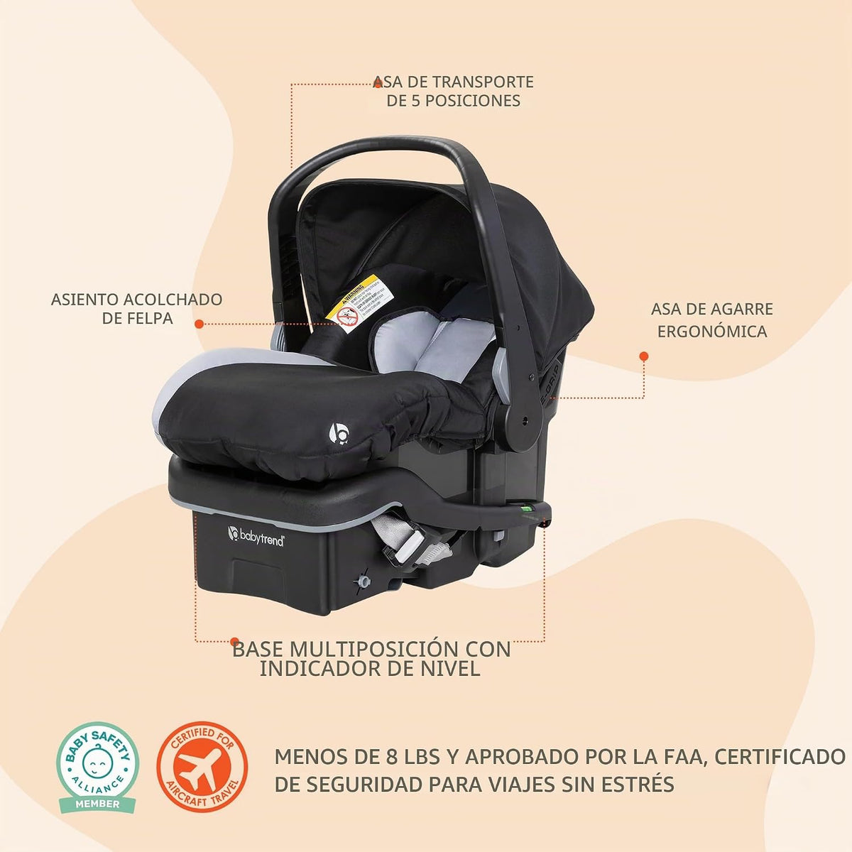 Baby Trend EZ Lift 35 Plus Asiento de coche infantil ergonómico, li...