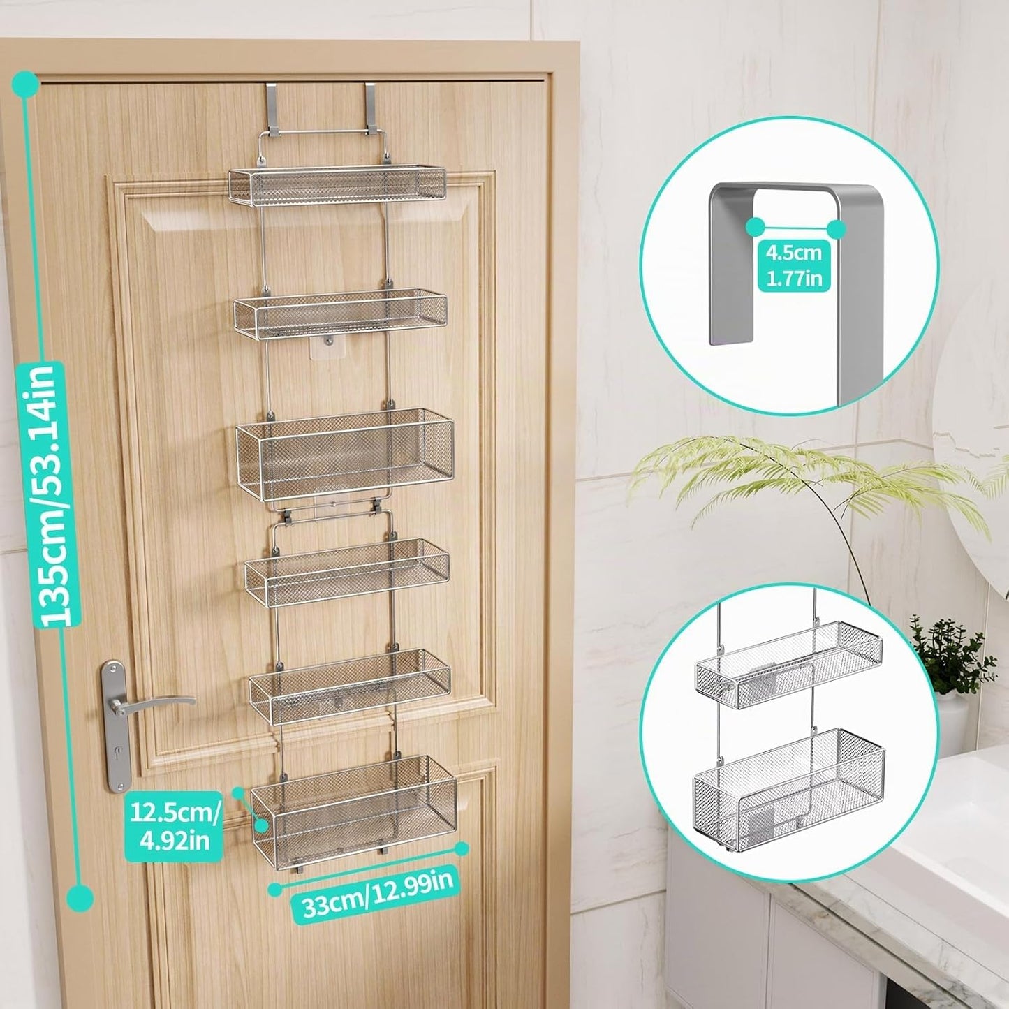 HapiRm Organizador de almacenamiento para colocar sobre la puerta,...
