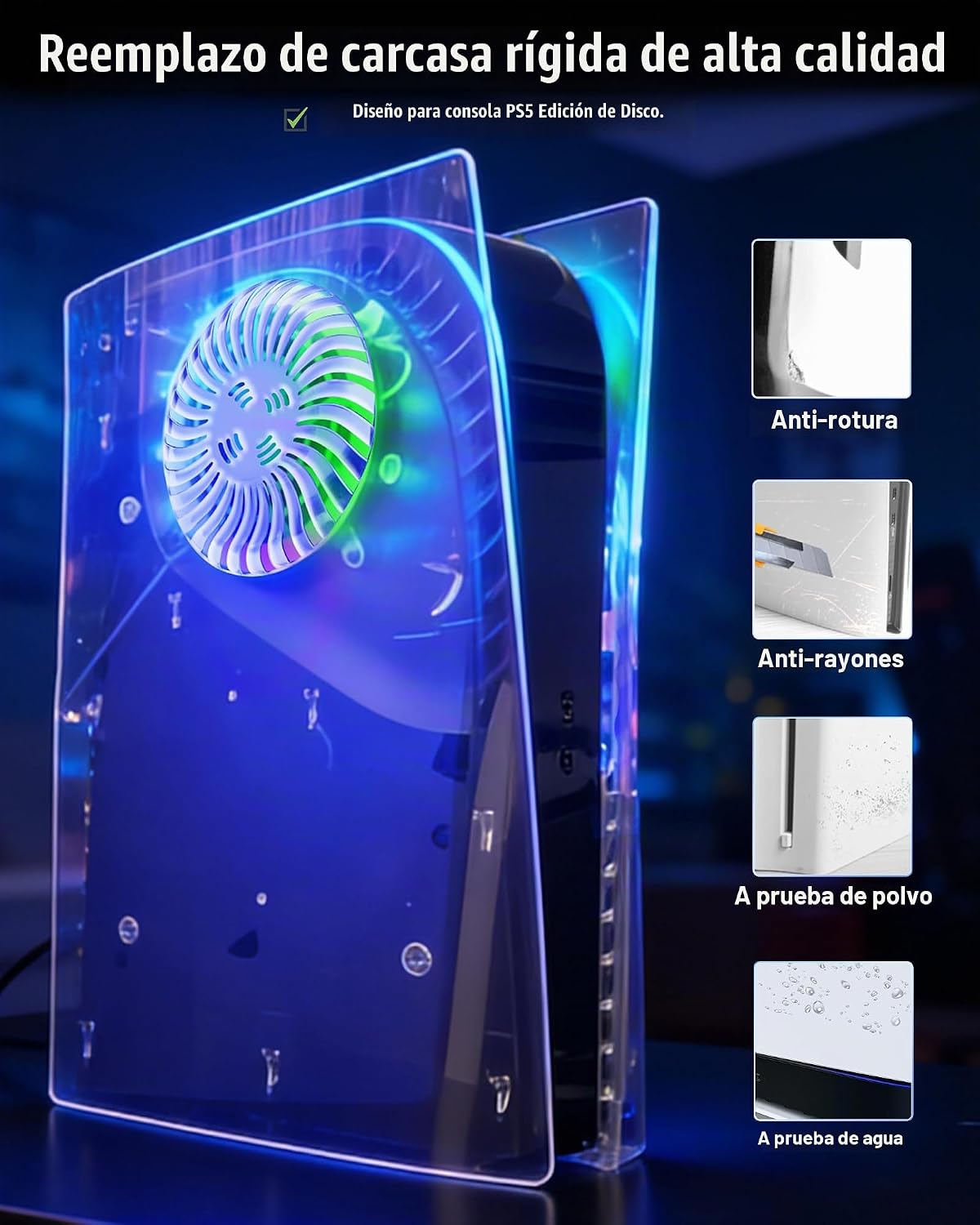 Joso Placa frontal para PS5 Disc Edition, versión estándar 2020 ant...