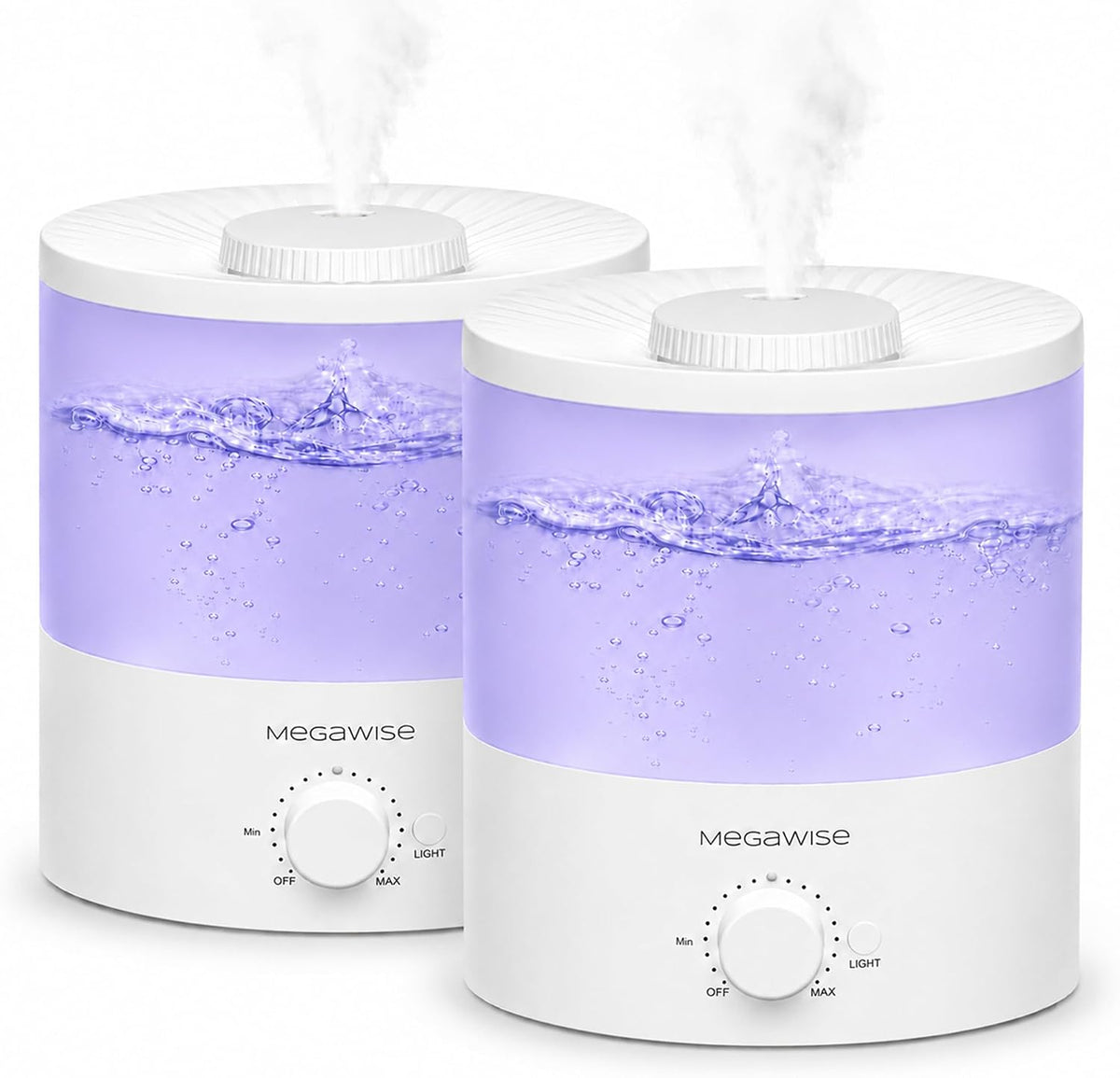 MEGAWISE Paquete de 2 humidificadores de niebla fría, tanque de 2 l...