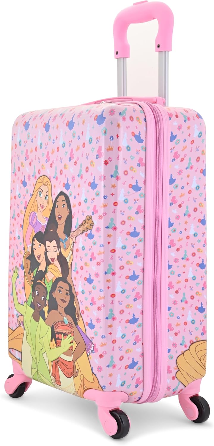 Disney Princess - Maleta rígida de 20 pulgadas, Tiana Rapunzel Moan...