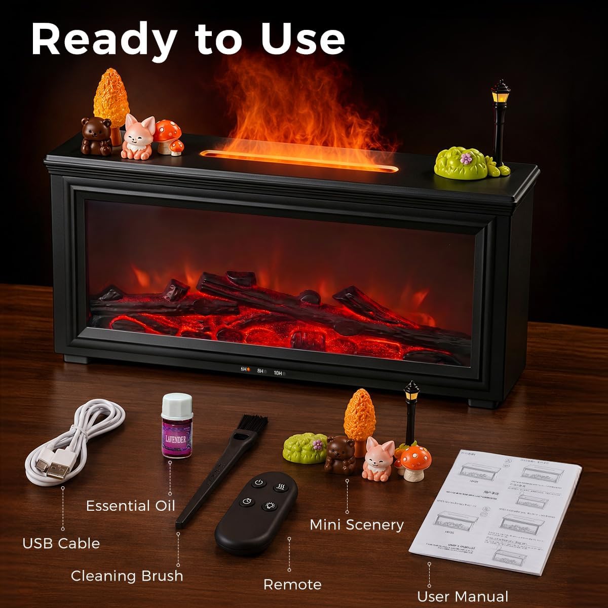 Bsdgeclogy Difusor de aceite esencial, humidificador de aroma de ll...