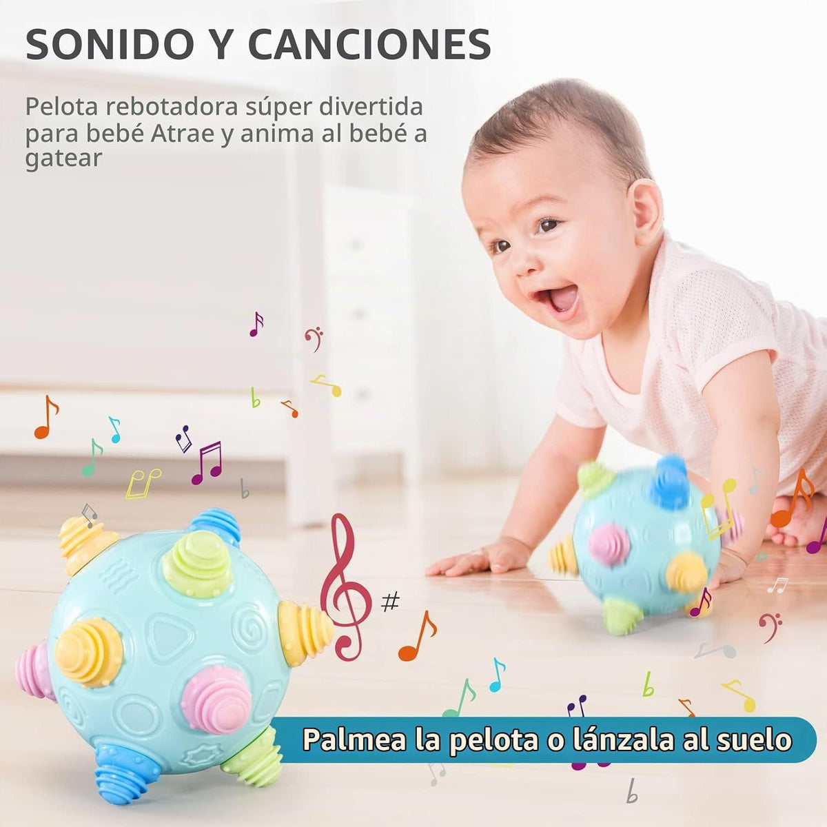 VANLINNY Juguetes de bebé para niños pequeños, bola de música que s...