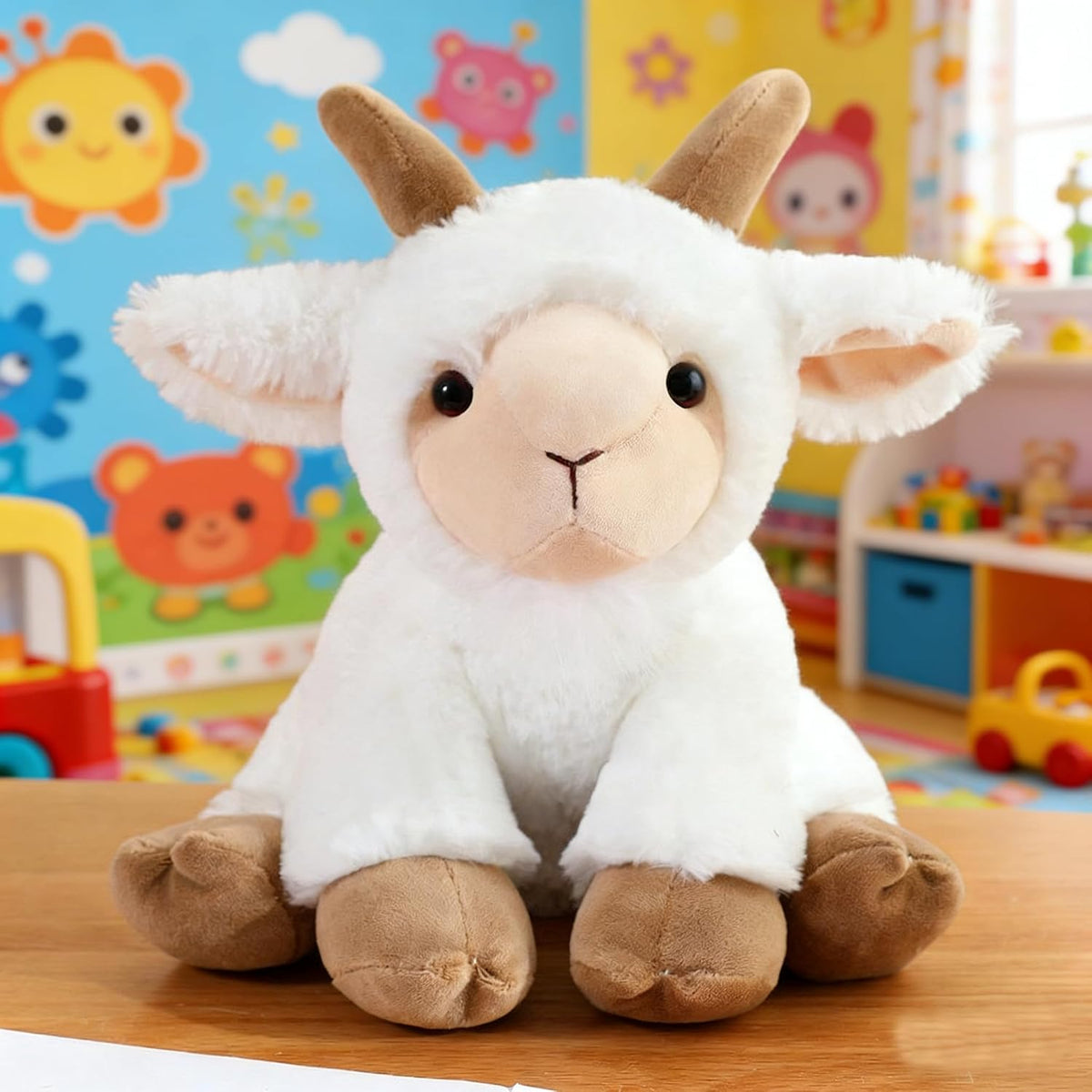 YUKOUQIAN Muñeca de peluche de cabra de 8 pulgadas para niñas y niñ...