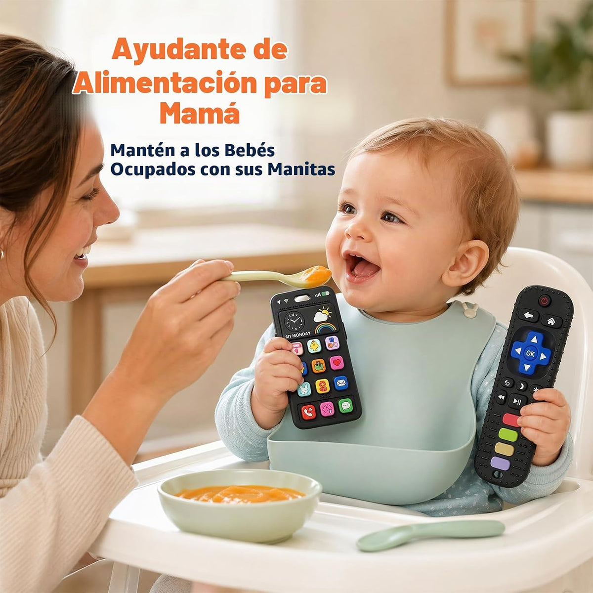 Mordedor de silicona para bebé, juguete realista para dentición de...