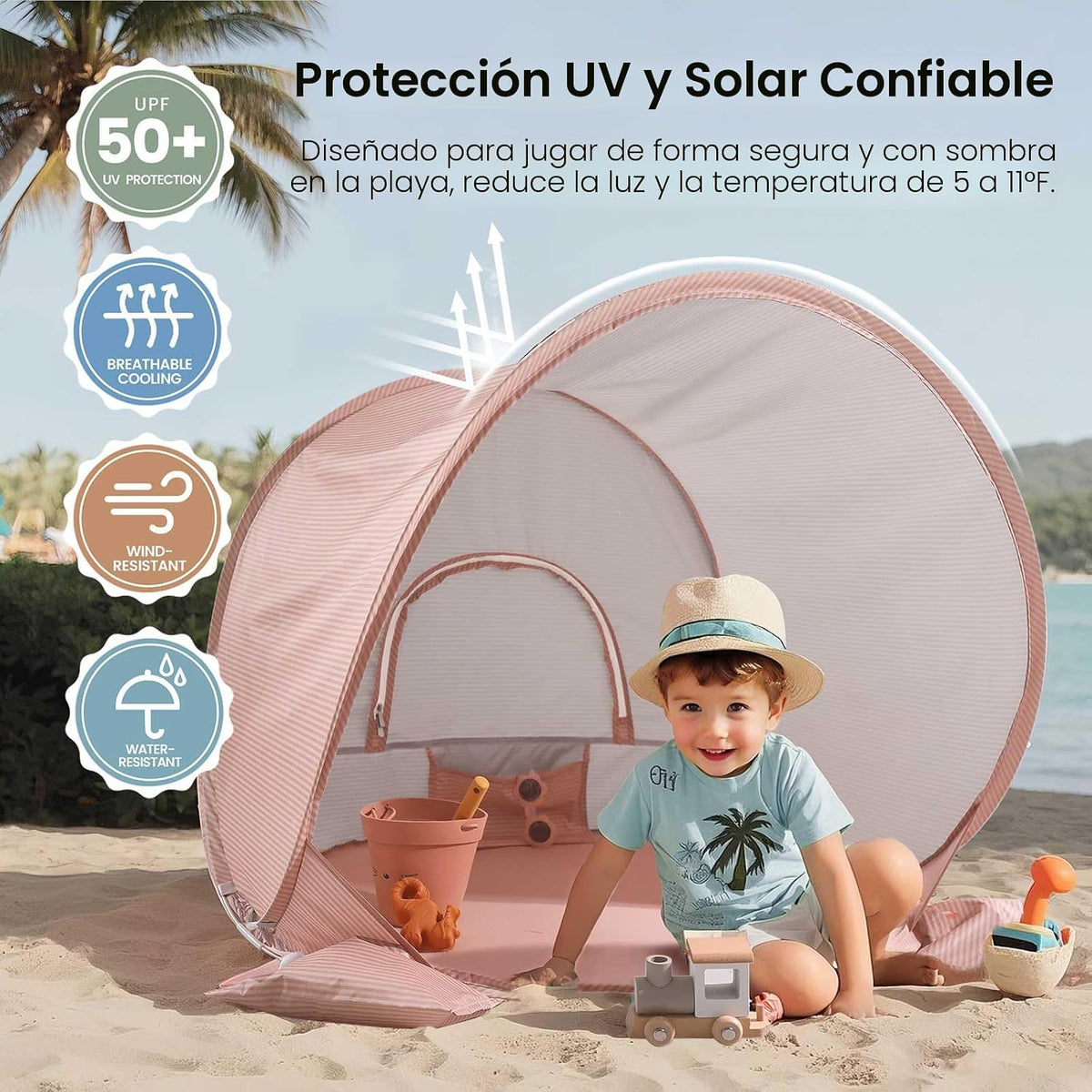 Tiny Land Tienda de campaña de playa para bebés, tienda de campaña...