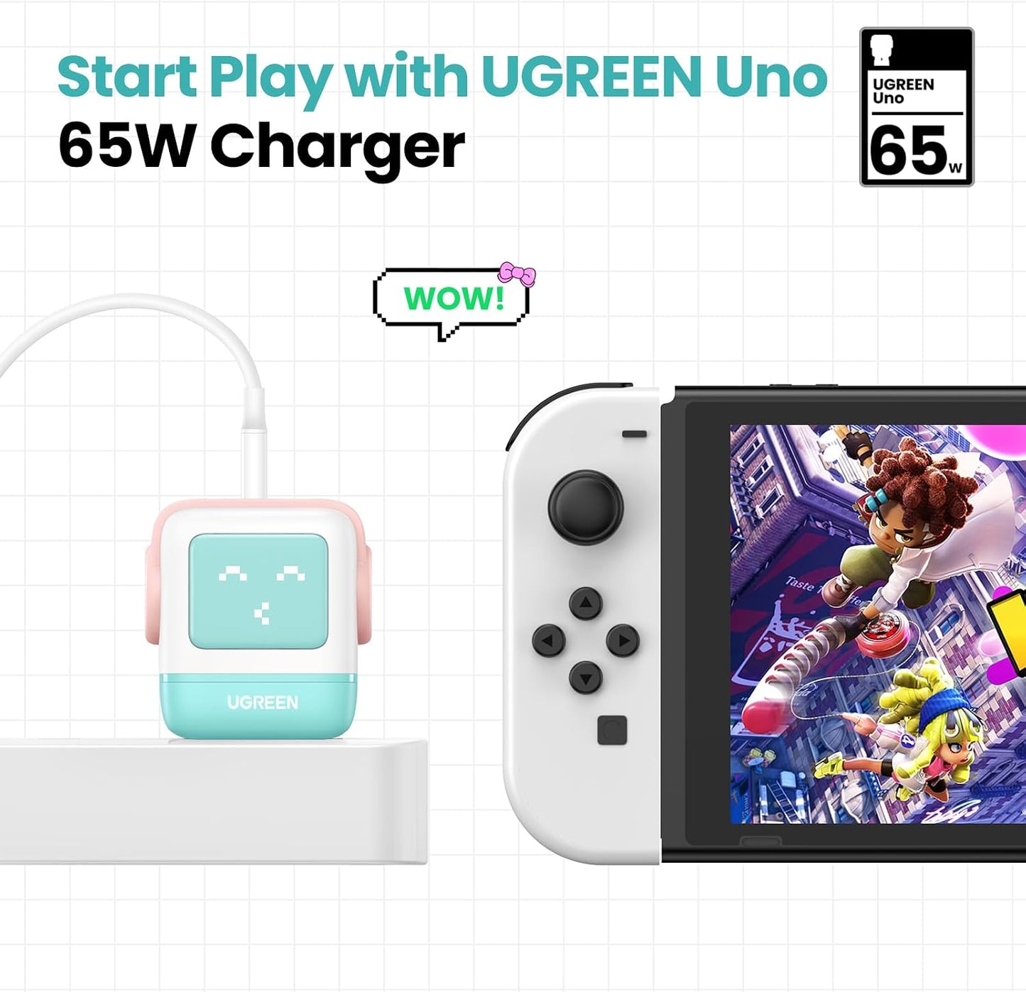 UGREEN Uno - Bloque de cargador USB C de 65 W, cargador GaN de 3 pu...