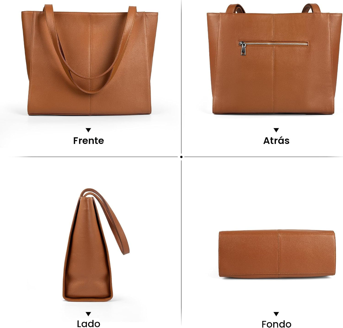befen Bolso de hombro de cuero genuino para mujer, bolsos de mano d...