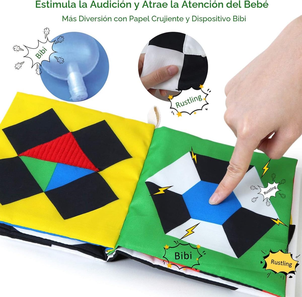 beiens Libro para bebé de alto contraste en blanco y negro - Juguet...