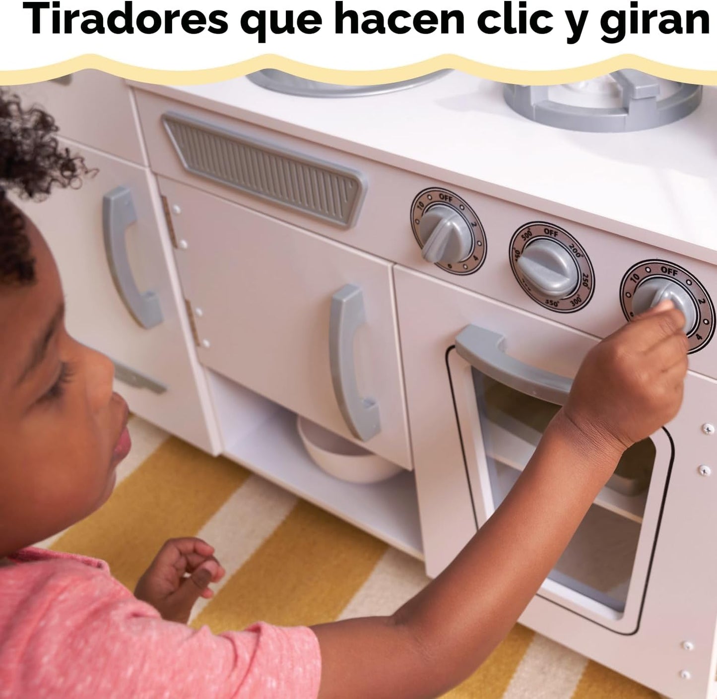 KidKraft Cocina de madera vintage con máquina de hielo y teléfono d...