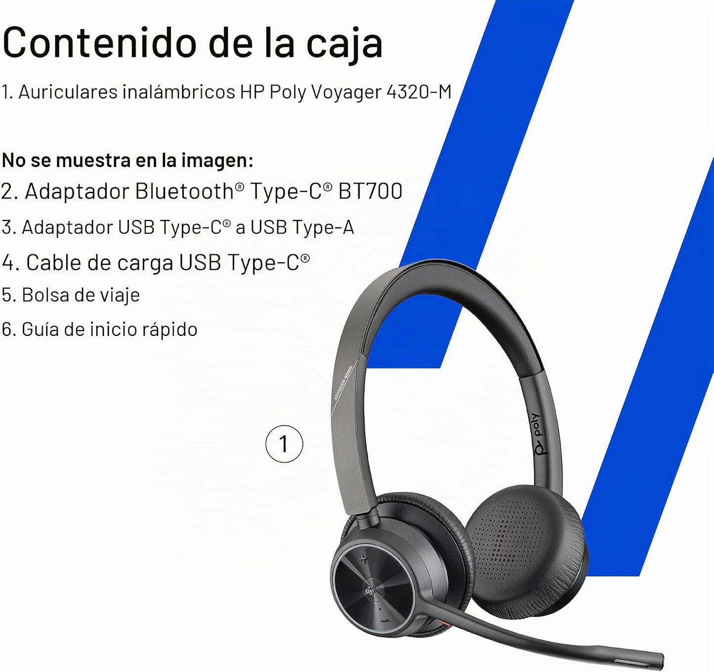 Poly Voyager 4320 UC Auriculares Inalámbricos y Soporte de Carga -...