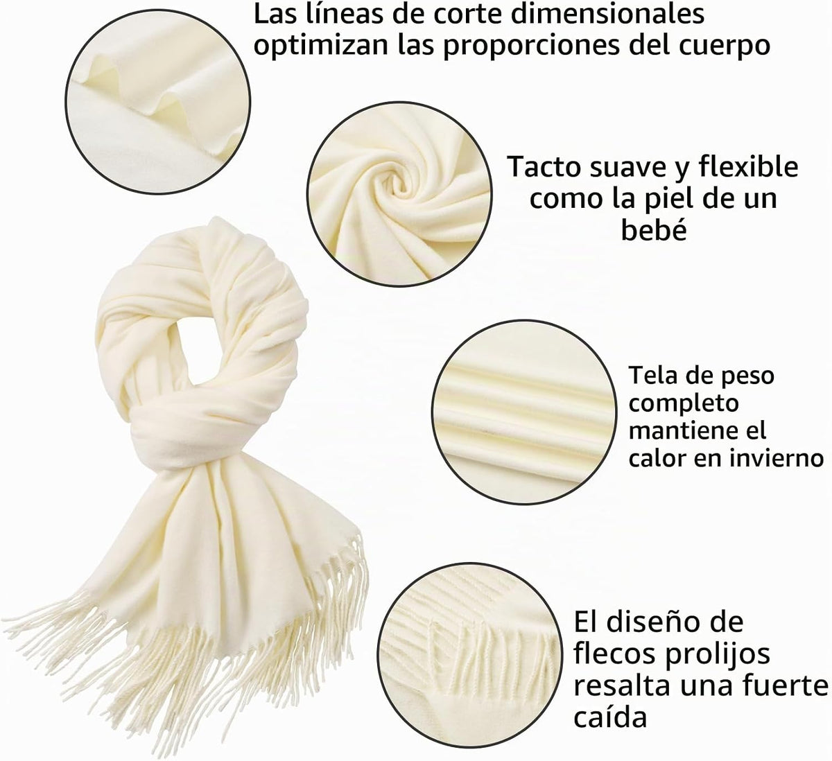 Premillow Bufanda de invierno para mujer, chal de pashmina, bufanda...