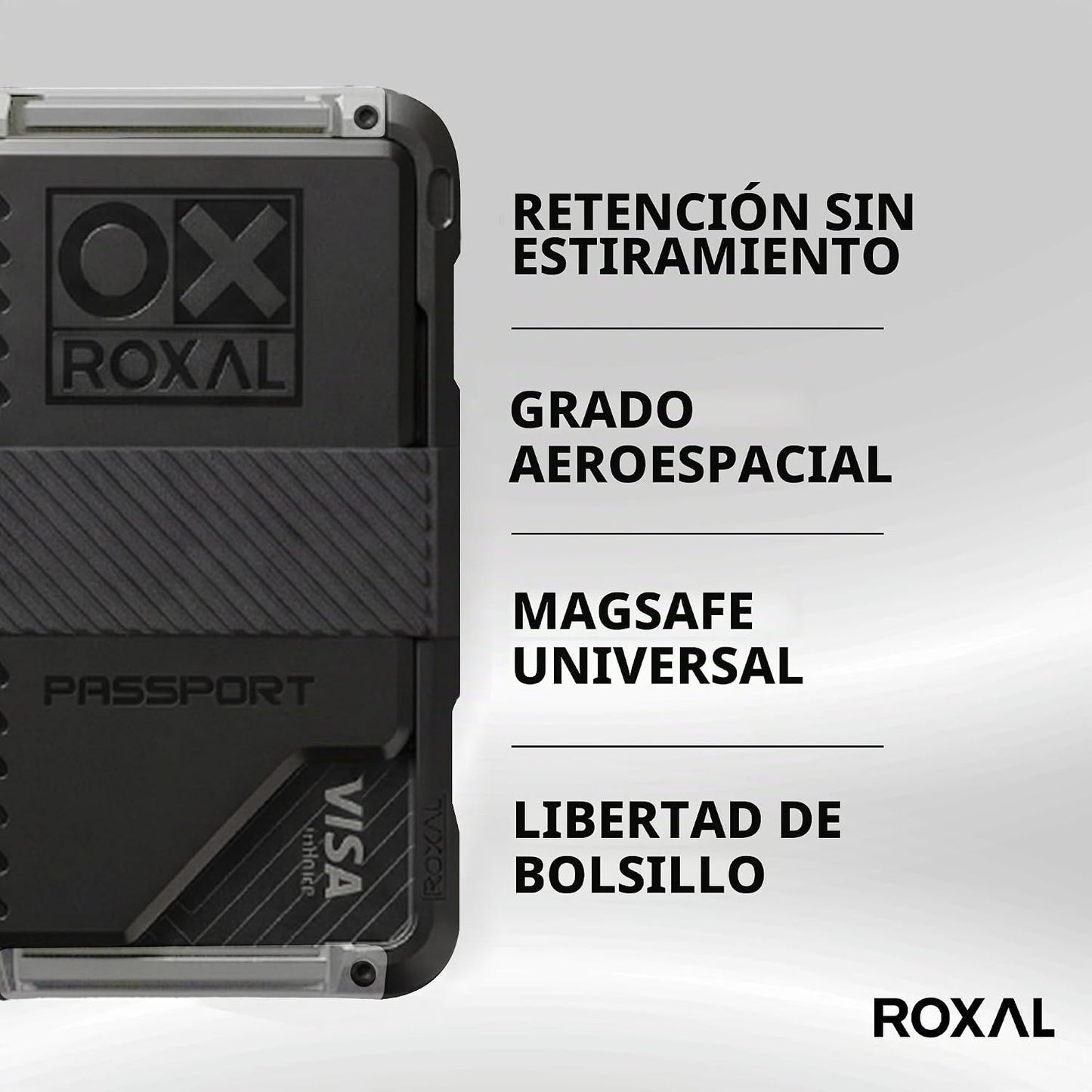 Roxal Cartera para tarjetas compatible con Passport Magsafe, Negro...