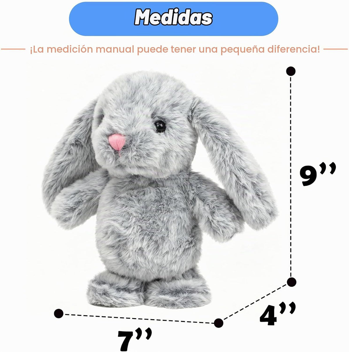 Hopearl Conejito que habla y canta, repite lo que dices, conejo que...