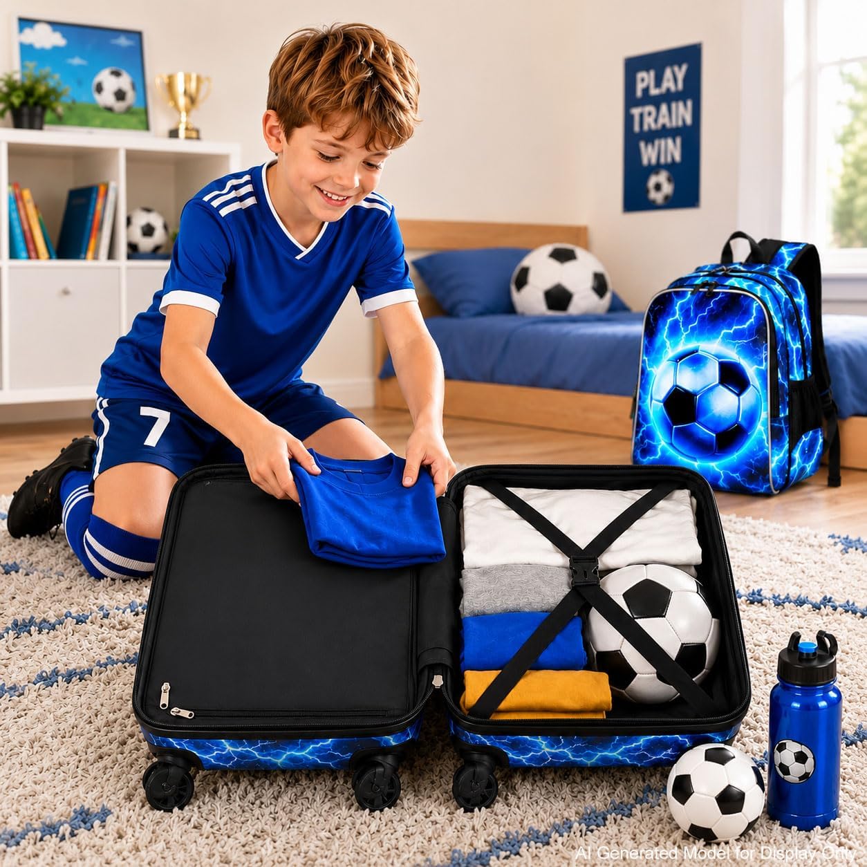 Juego de 5 maletas para niños, aprobado por aerolíneas con ruedas g...