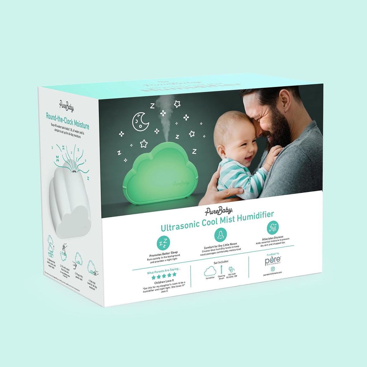 Pure Enrichment PureBaby Cloud - Humidificador ultrasónico de niebl...
