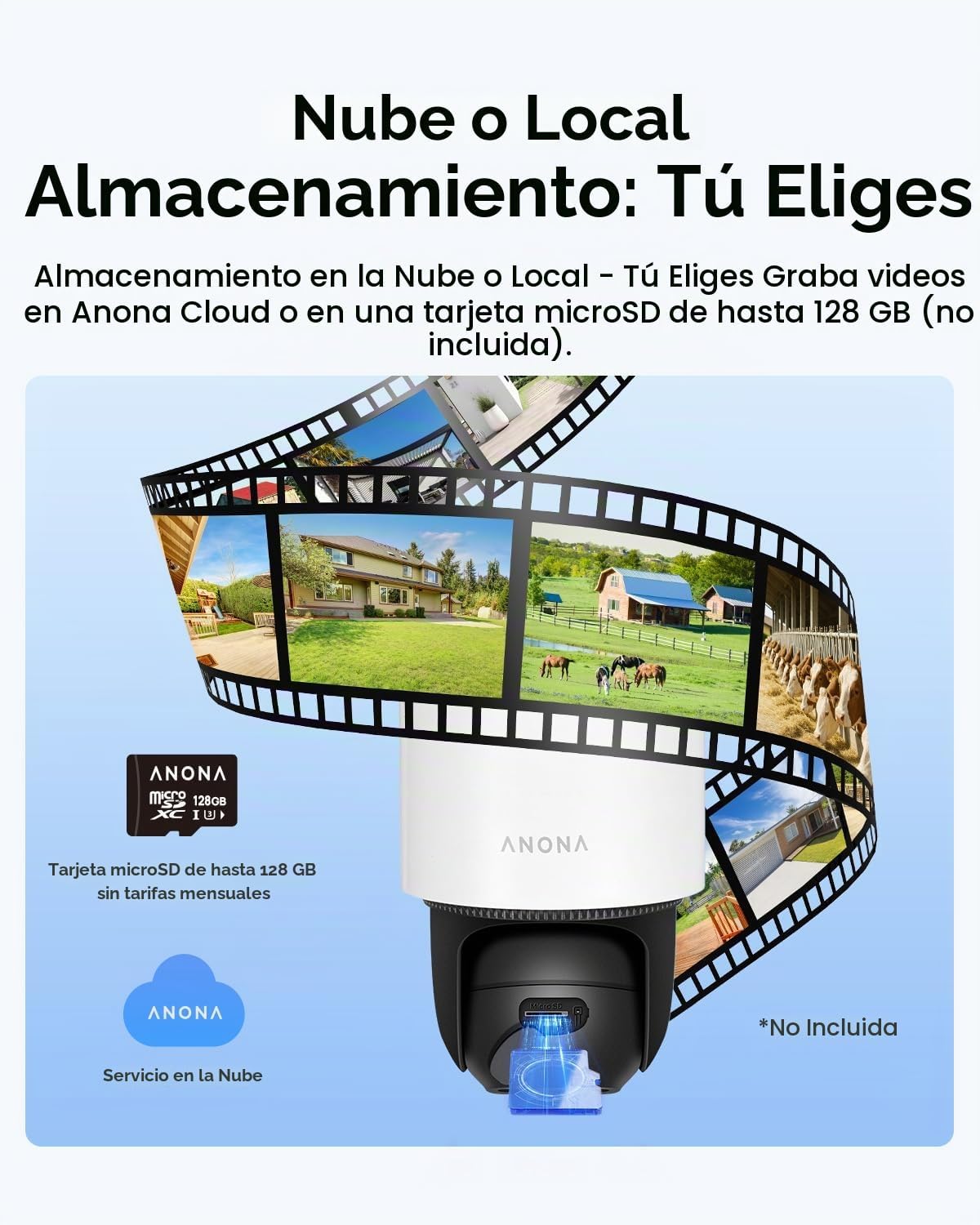 Anona Cámara de seguridad solar inalámbrica para exteriores, 2.5K 4...