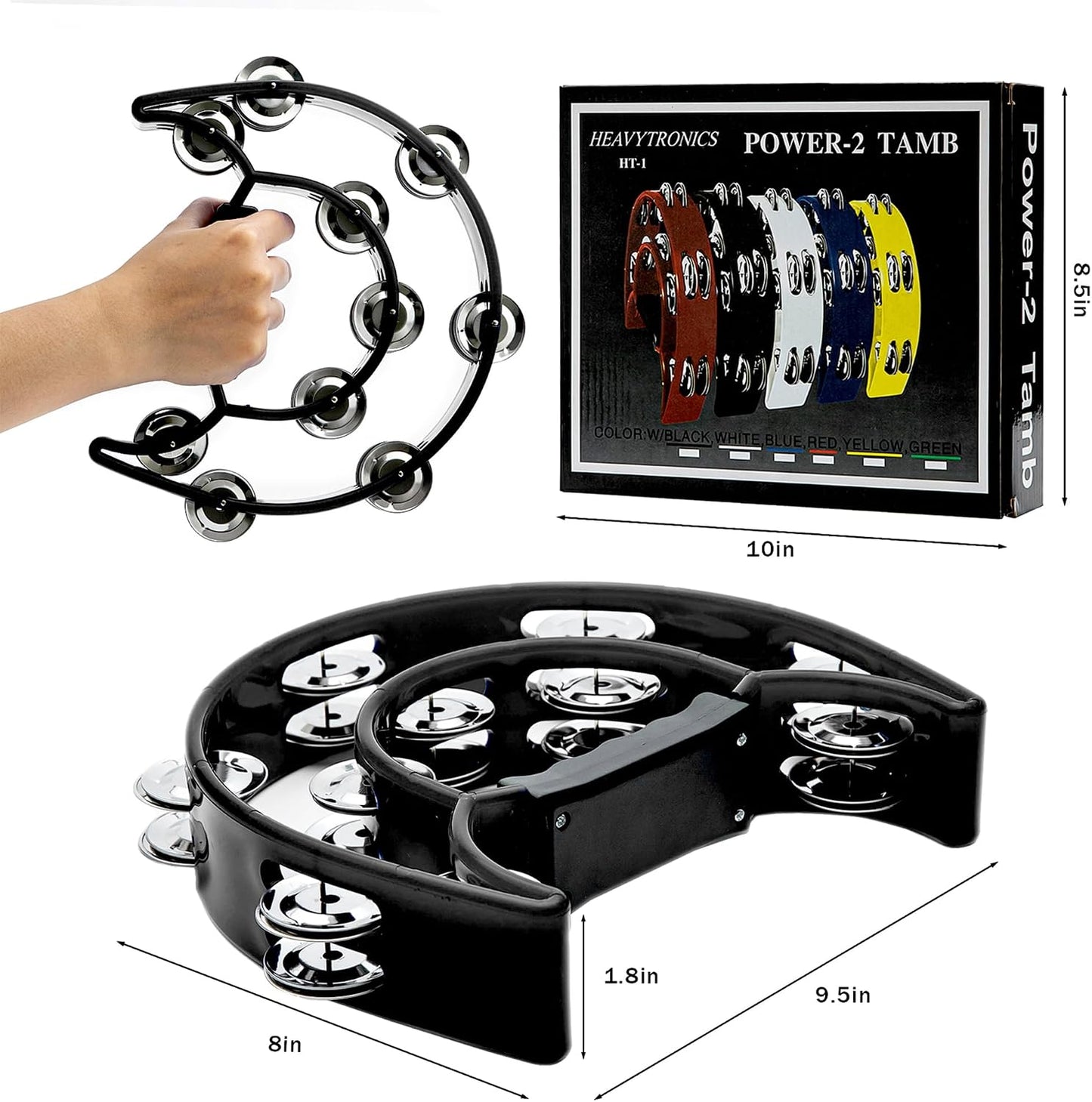 Musfunny Half Moon Pandereta Instrumento Musical para Adultos Fiest...
