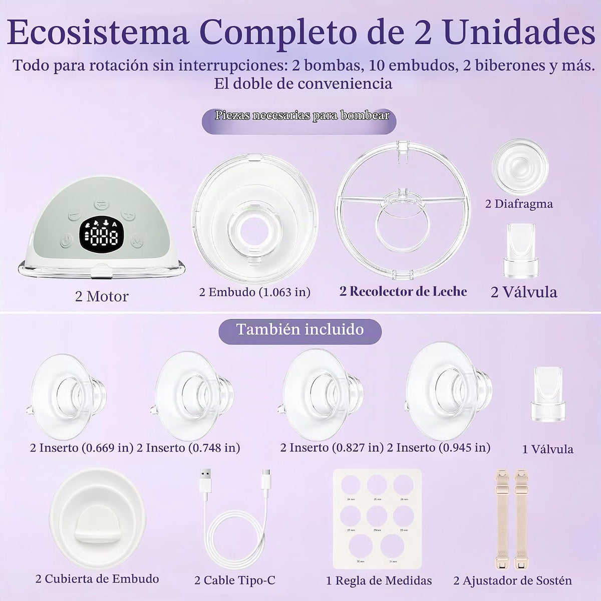 Extractor de leche portátil, OKPOIDM eléctrico manos libres, portát...