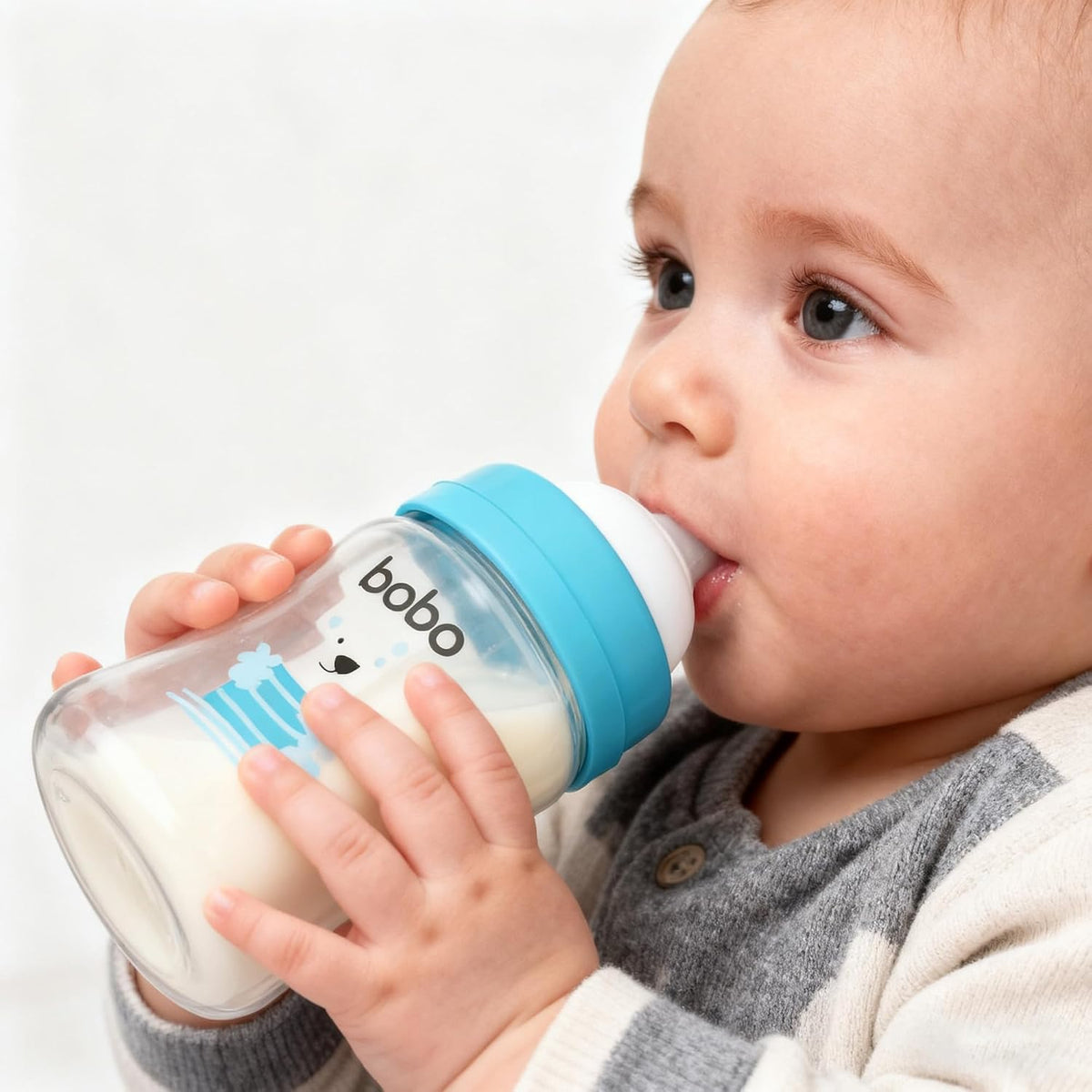 YOHKOH Biberones de vidrio para bebé con tetina de flujo lento, bib...
