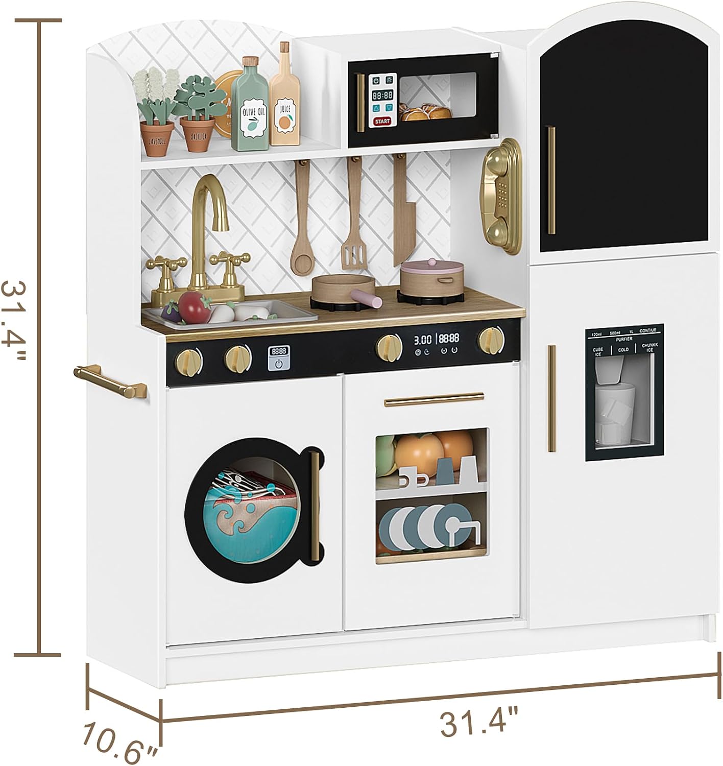 Treocho Cocina de Juguete para Niños, Juego de Cocina de Madera par...