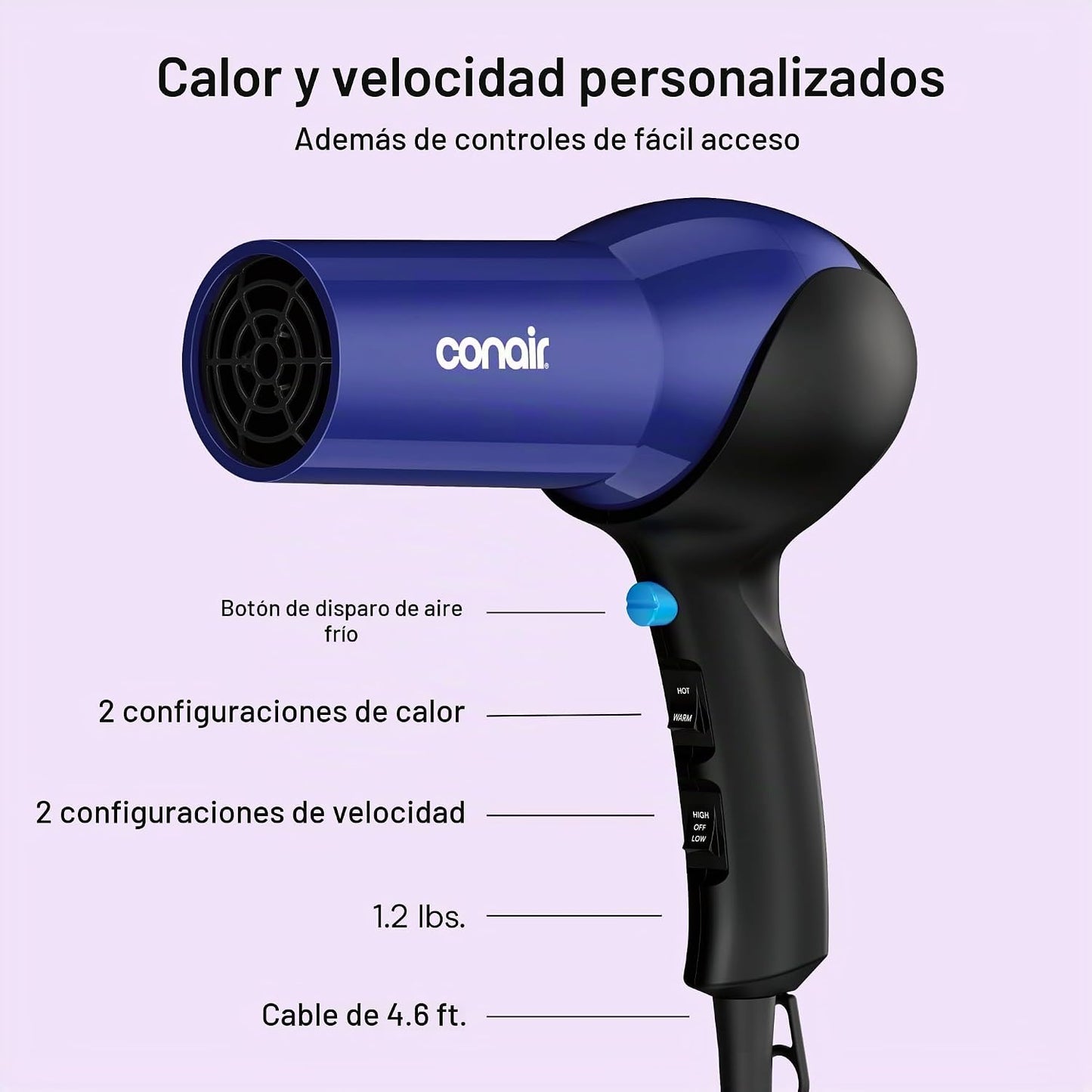 Secador de pelo ionizador Conair Corp Pers Care 146 NP CONAIR 1875...