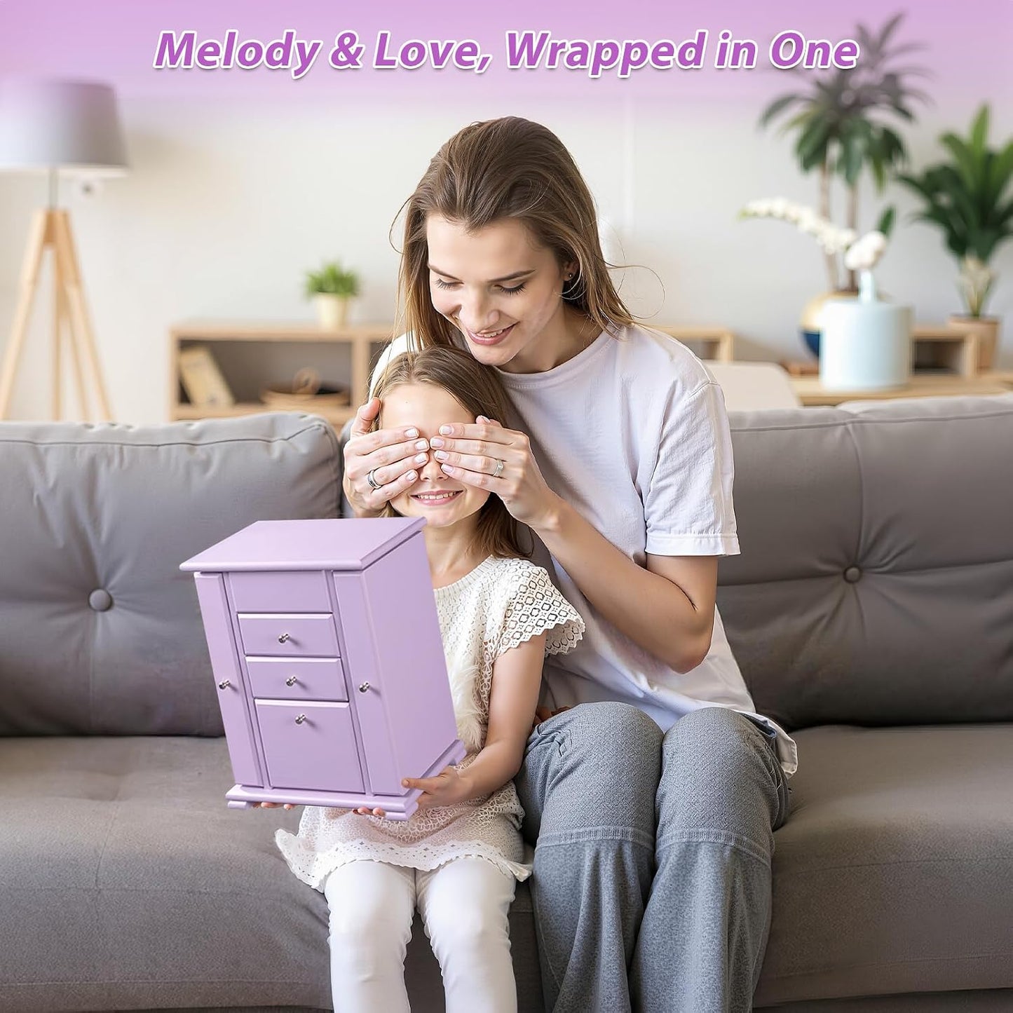 Emfogo Joyero musical para niñas, caja de música grande para niños...
