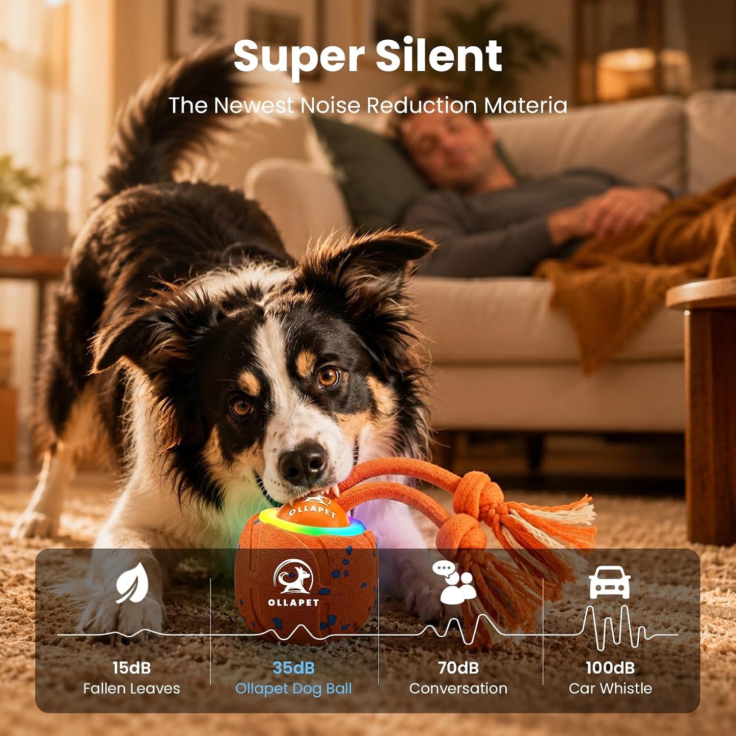 Ollapet Juguetes interactivos inteligentes para perros, bola rodant...