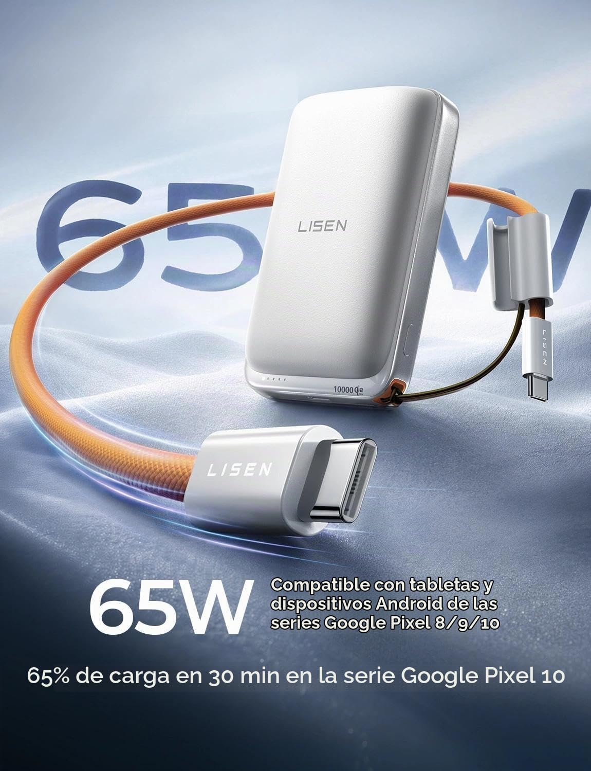 LISEN Cargador portátil magnético para iPhone 10000mAh | QI2.2 Carg...