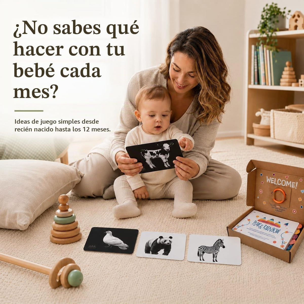 Tarjetas de actividades para bebés de 0 a 12 meses, tarjetas de act...
