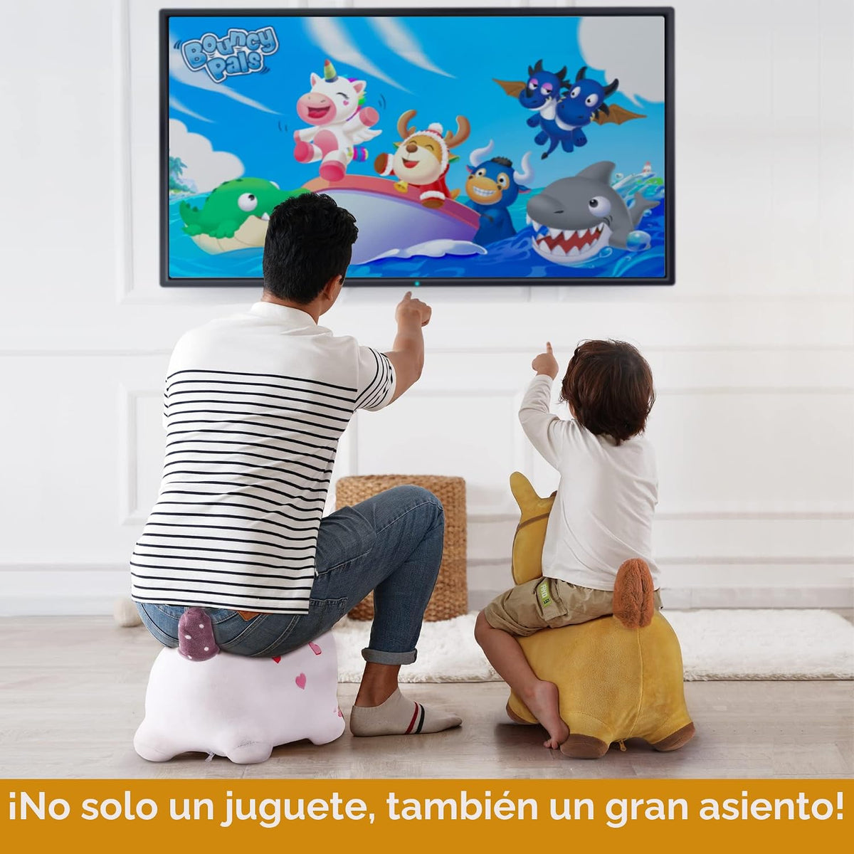 Caballo saltarín iPlay, iLearn, caballo de juguete de felpa cubiert...