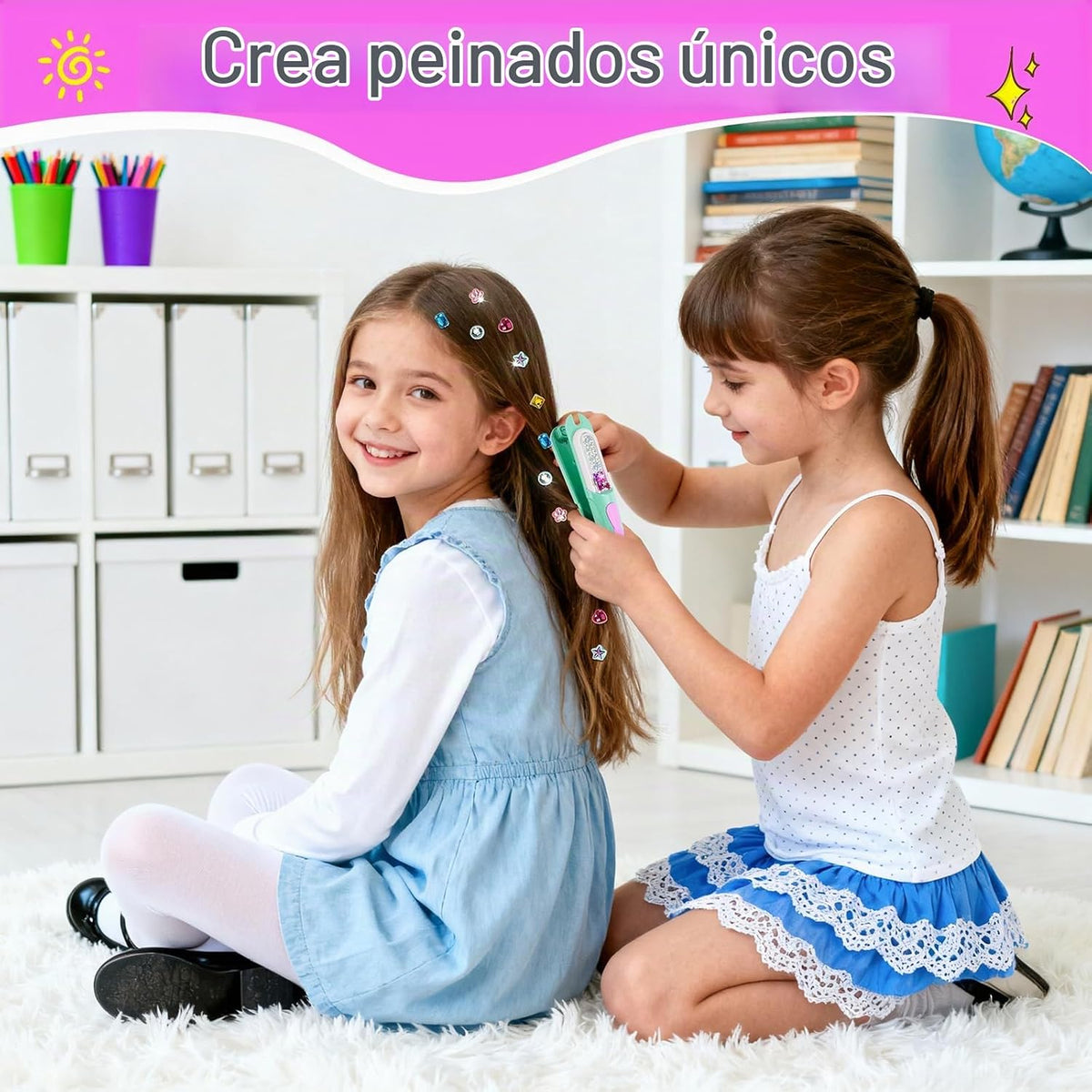 kidzkube Kit de sellos de gemas para el cabello, joyas brillantes p...
