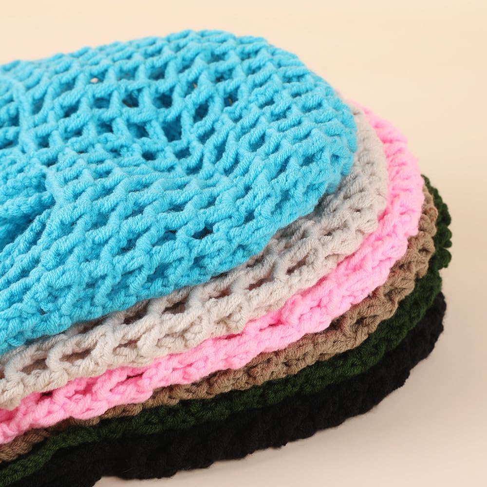 Julpsk Gorro de ganchillo hecho a mano para mujer, para verano, pla...