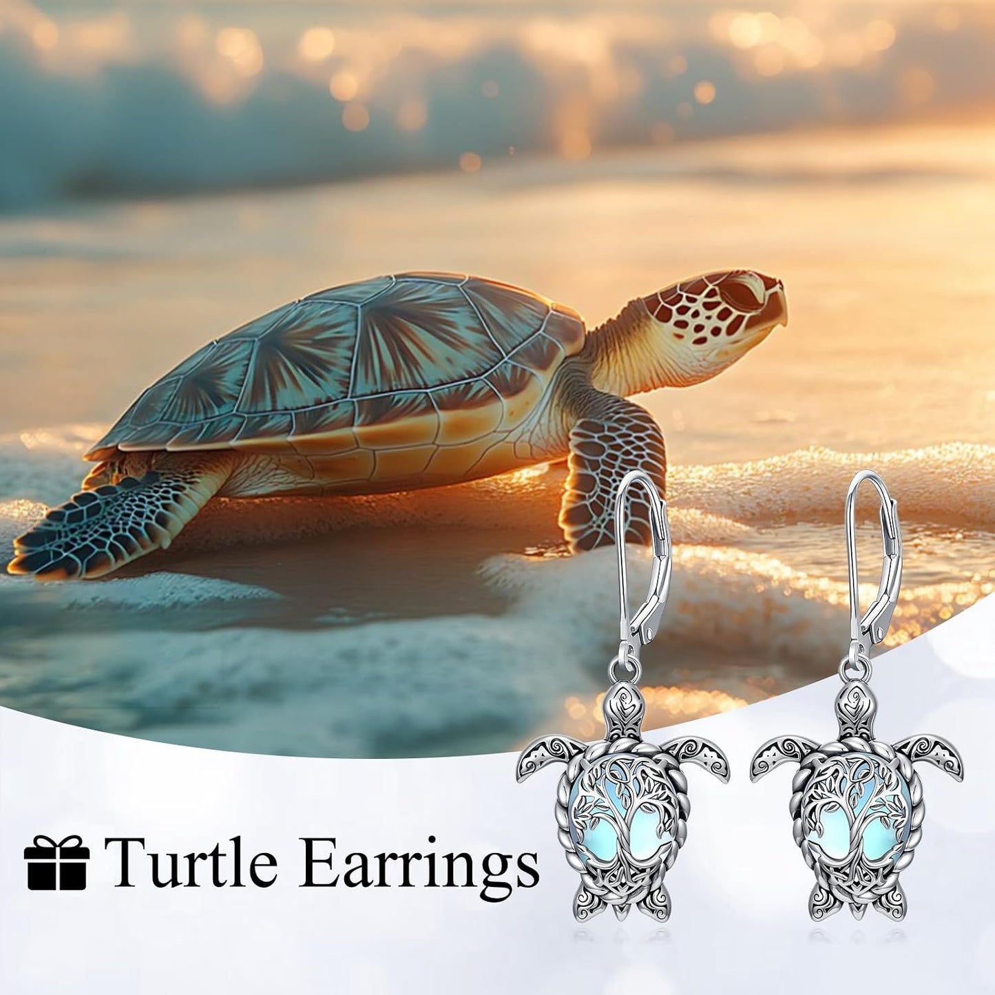 YYB Juego de joyas de tortuga marina para mujer, dije de árbol de l...