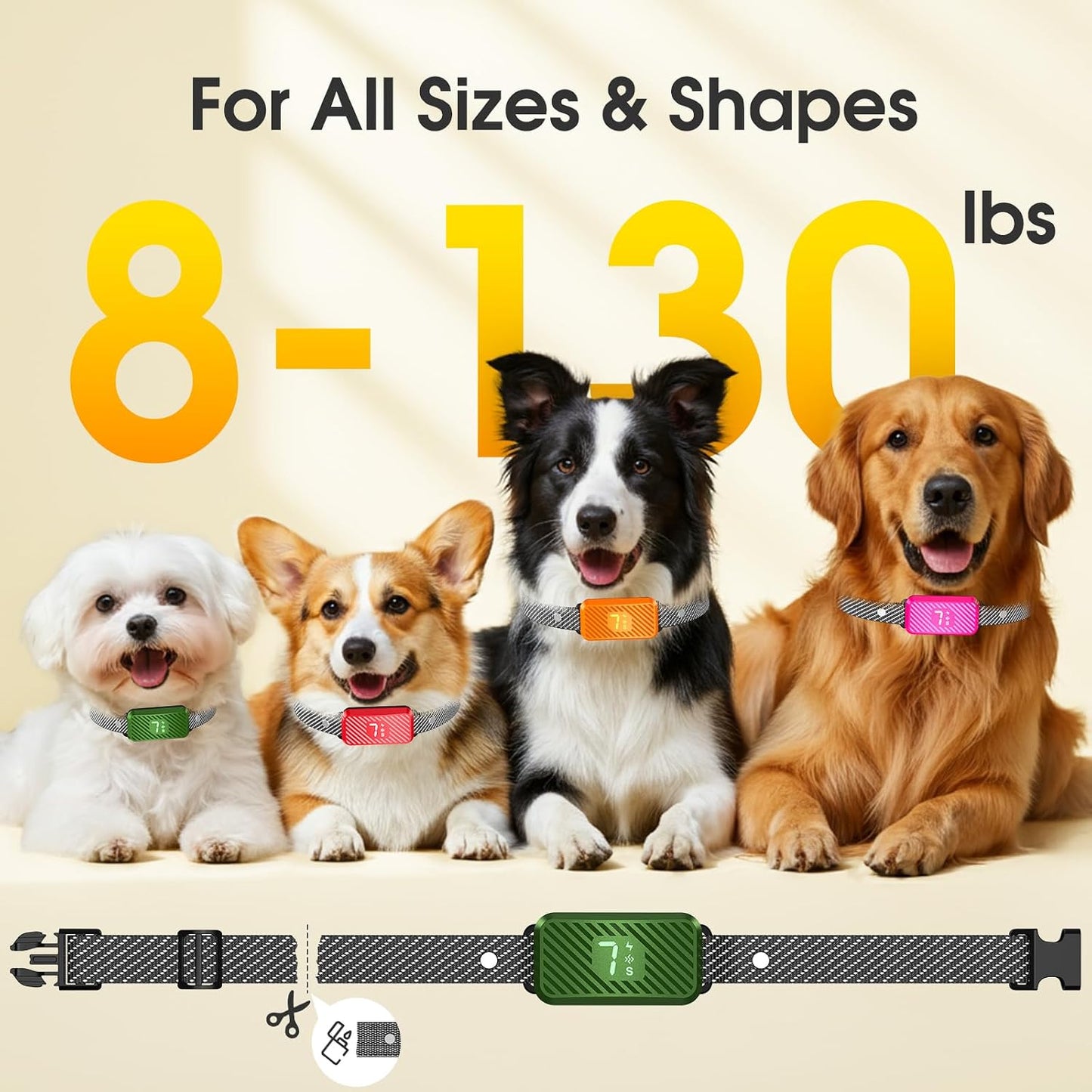 Collar antiladridos para perros grandes, medianos y pequeños, colla...