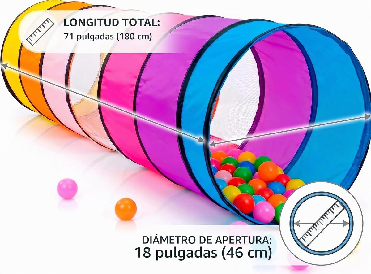 NUBUNI Tienda de campaña de túnel de juego para niños pequeños, col...