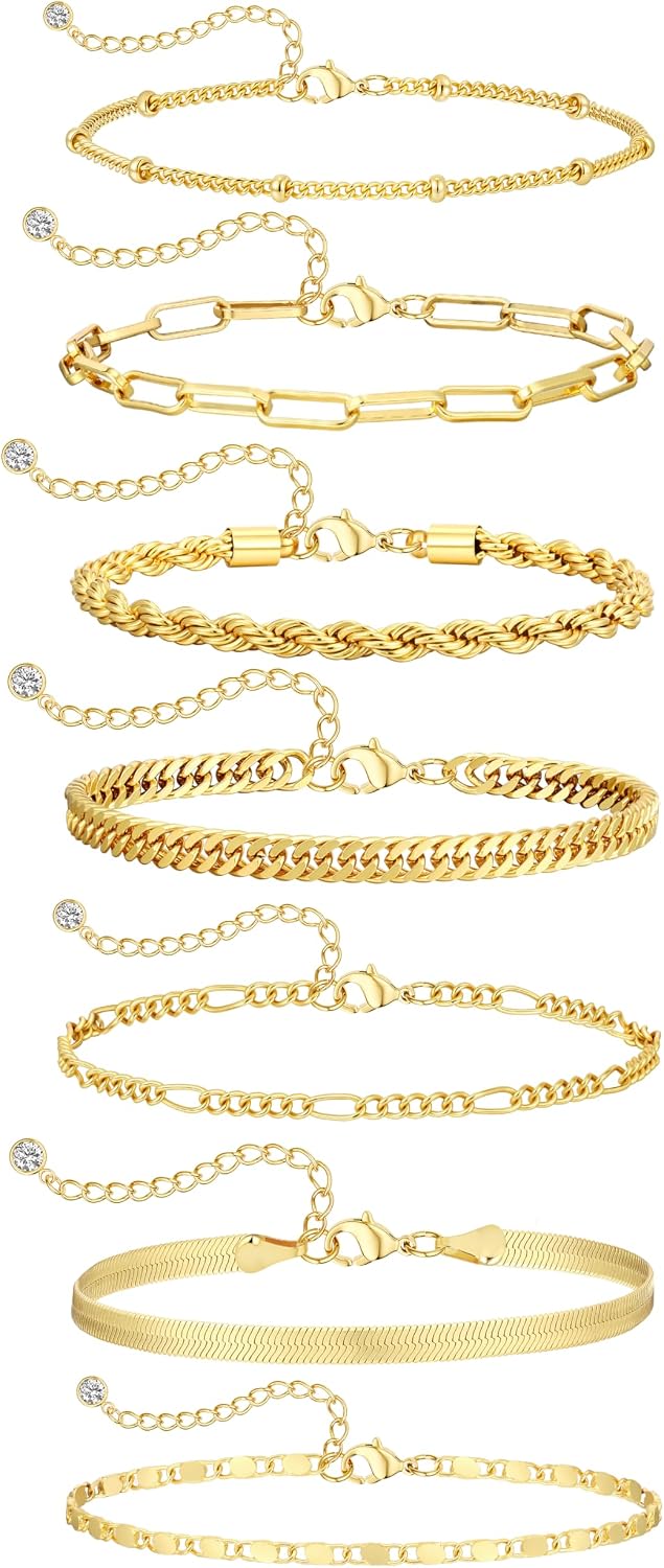 BERISO Pulseras de oro para mujer, elegante pulsera ajustable chapa...