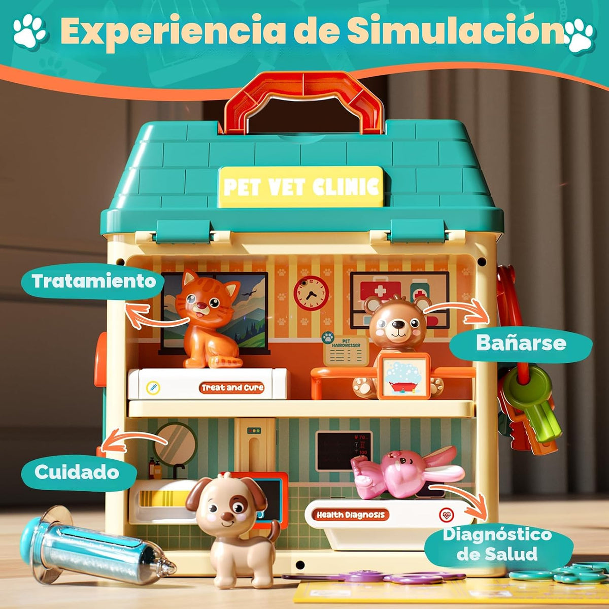Lehoo Castle Juego de veterinario para niños, juguetes veterinarios...