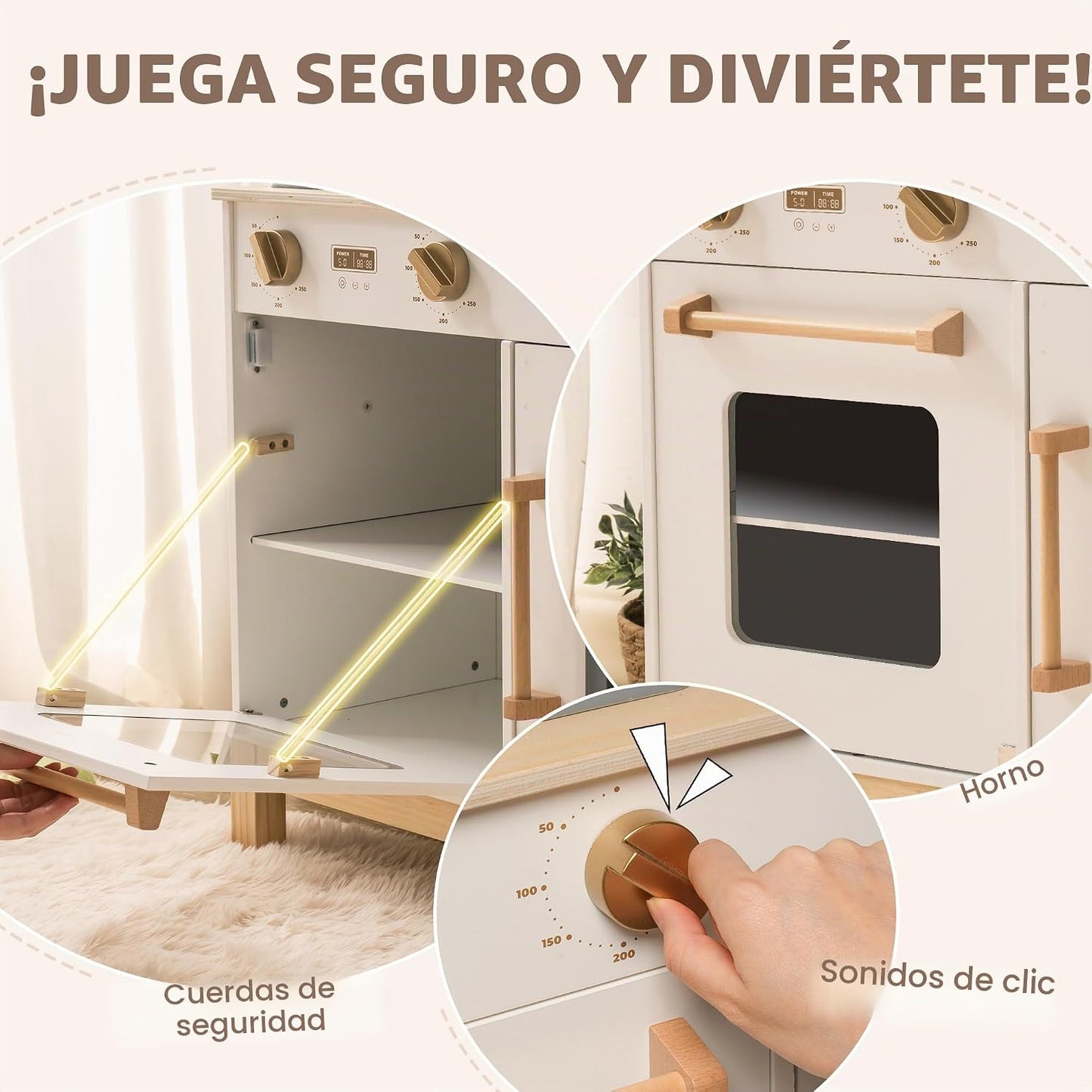 ROBOTIME Juego de cocina para niños pequeños, juego de cocina de ma...
