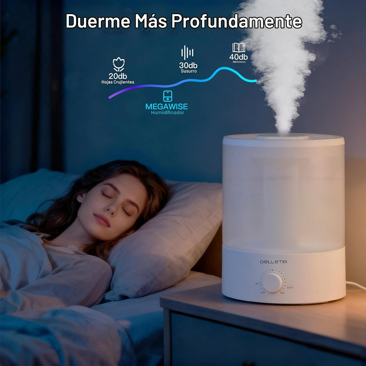 Delletir - Humidificadores de niebla fría para bebés, dormitorio, g...