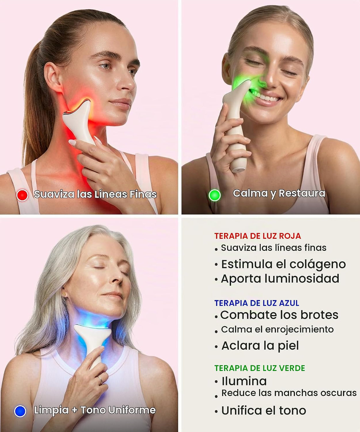 REVO Genie Masajeador facial para cara y cuello, dispositivo de bel...