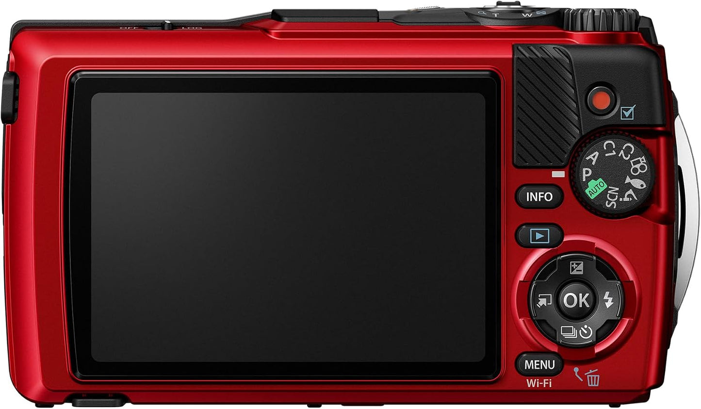 OM System OLYMPUS Tough TG-7 Cámara Subacuática Roja, Impermeable,...