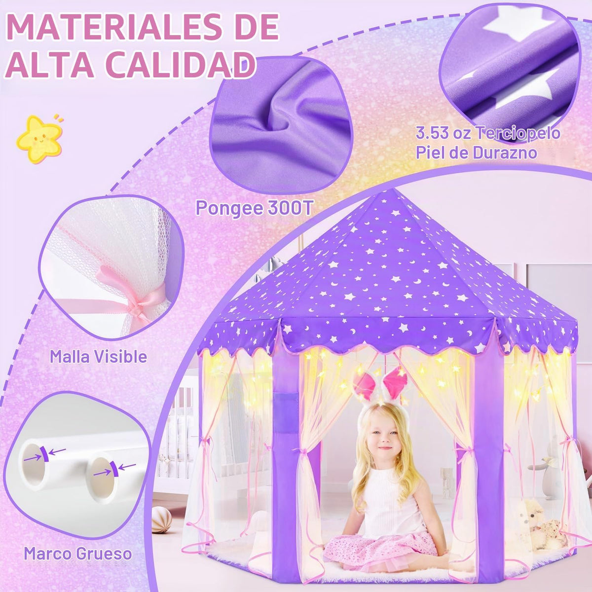 EVOIONOS Tienda Morada para Niñas, Tienda para Niños Interior, Tien...