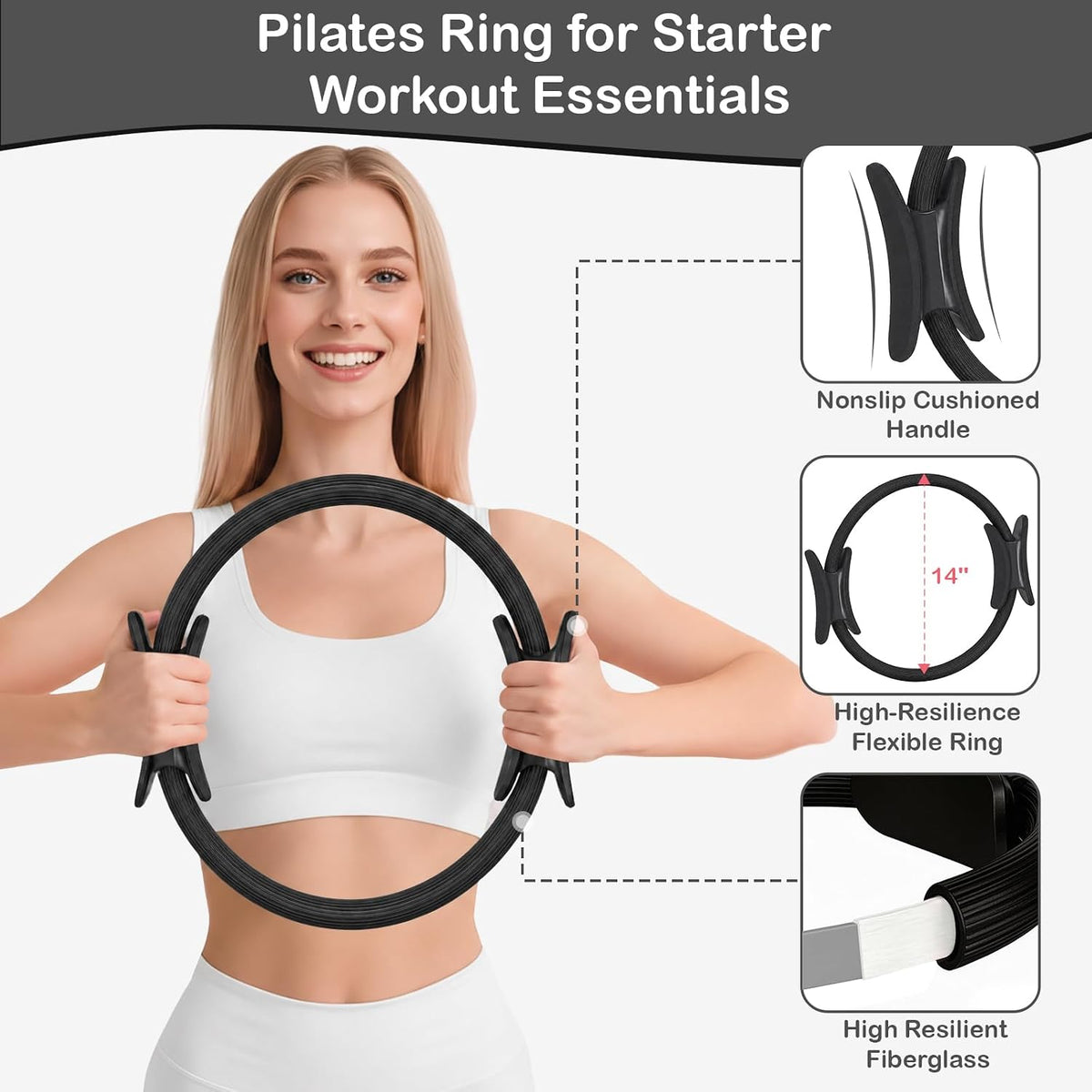 Hoedia Kit de Pilates de 17 Piezas para Mujeres, Equipo de Pilates...